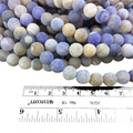Matte Finish Smooth Round Pale Blue Crackle/Veined Agate Beads | 10mm 14mm | 15" Strand (Approximately 39 Beads)