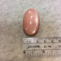 AAA Oval Shaped Peach Moonstone Flat Back Cabochon - Measuring 24mm x 39mm, 12mm Dome Height - Natural Gemstone Cab