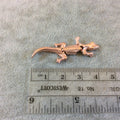 Bright Copper Tone Jointed Lizard Shaped Cast Alloy Charm/Pendant - Measuring 15mm x 40mm, Approximately - Sold Individually
