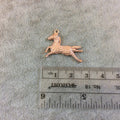 Bright Copper Tone Studded Horse Shaped Cast Alloy Charm/Pendant - Measuring 25mm x 19mm, Approximately - Sold Individually