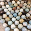18mm Smooth Finish Round/Ball Shaped Multicolor Amazonite Beads - 15" Strand (Approximately 22 Beads) - Natural Semi-Precious Gemstone Beads