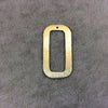 18mm x 36mm Gold Brushed Finish Thick Rectangle Shaped Plated Copper Components - Sold in Pre-Counted Bulk Packs of 10 Pieces - (160-GD)