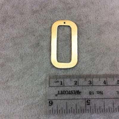 18mm x 36mm Gold Brushed Finish Thick Rectangle Shaped Plated Copper Components - Sold in Pre-Counted Bulk Packs of 10 Pieces - (160-GD)