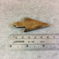 Medium Sized Smooth Arrowhead/Arrow Shaped Natural Brown Bone Focal Pendants - Measuring 25mm x 58mm Approximately - Sold Individually