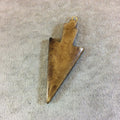 Medium Sized Smooth Arrowhead/Arrow Shaped Natural Brown Bone Focal Pendants - Measuring 25mm x 58mm Approximately - Sold Individually
