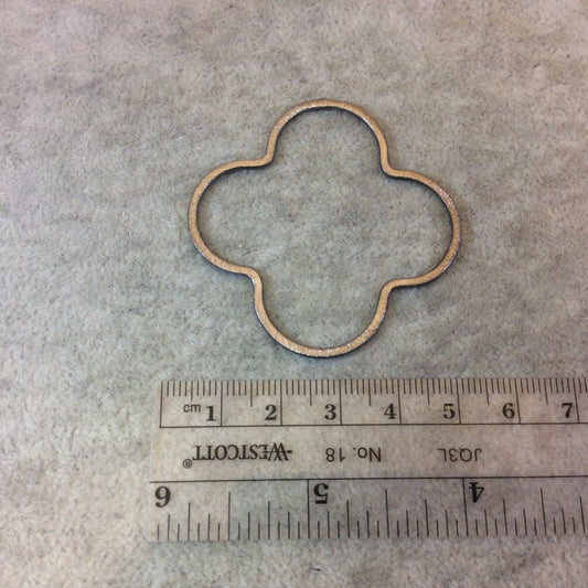 50mm Gunmetal Brushed Finish Open Quatrefoil/Clover Shaped Plated Copper Components - Sold in Pre-Counted Bulk Packs of 10 Pieces - (040-GM)