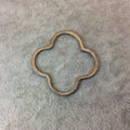 32mm Gunmetal Brushed Finish Open Quatrefoil/Clover Shaped Plated Copper Components - Sold in Pre-Counted Bulk Packs of 10 Pieces - (604-GM)