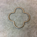 50mm Gunmetal Brushed Finish Open Quatrefoil/Clover Shaped Plated Copper Components - Sold in Pre-Counted Bulk Packs of 10 Pieces - (040-GM)