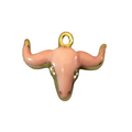 1.5" Gold Plated Peach Acrylic Steer Skull Pendant - Measuring 36mm x 25mm Approx. - Available in 10 Colors, See Related Items Link