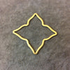 Gold Brushed Finish Large Sized Pointed Star/Flower Open Pendant/Connector Components - Measuring 49mm x 49mm - Sold in Packs of 10 (253-GD)