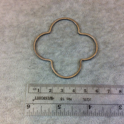 60mm Gunmetal Brushed Finish Open Quatrefoil/Clover Shaped Plated Copper Components - Sold in Pre-Counted Bulk Packs of 10 Pieces - (041-GM)