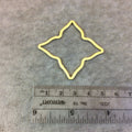 Gold Brushed Finish Large Sized Pointed Star/Flower Open Pendant/Connector Components - Measuring 49mm x 49mm - Sold in Packs of 10 (253-GD)