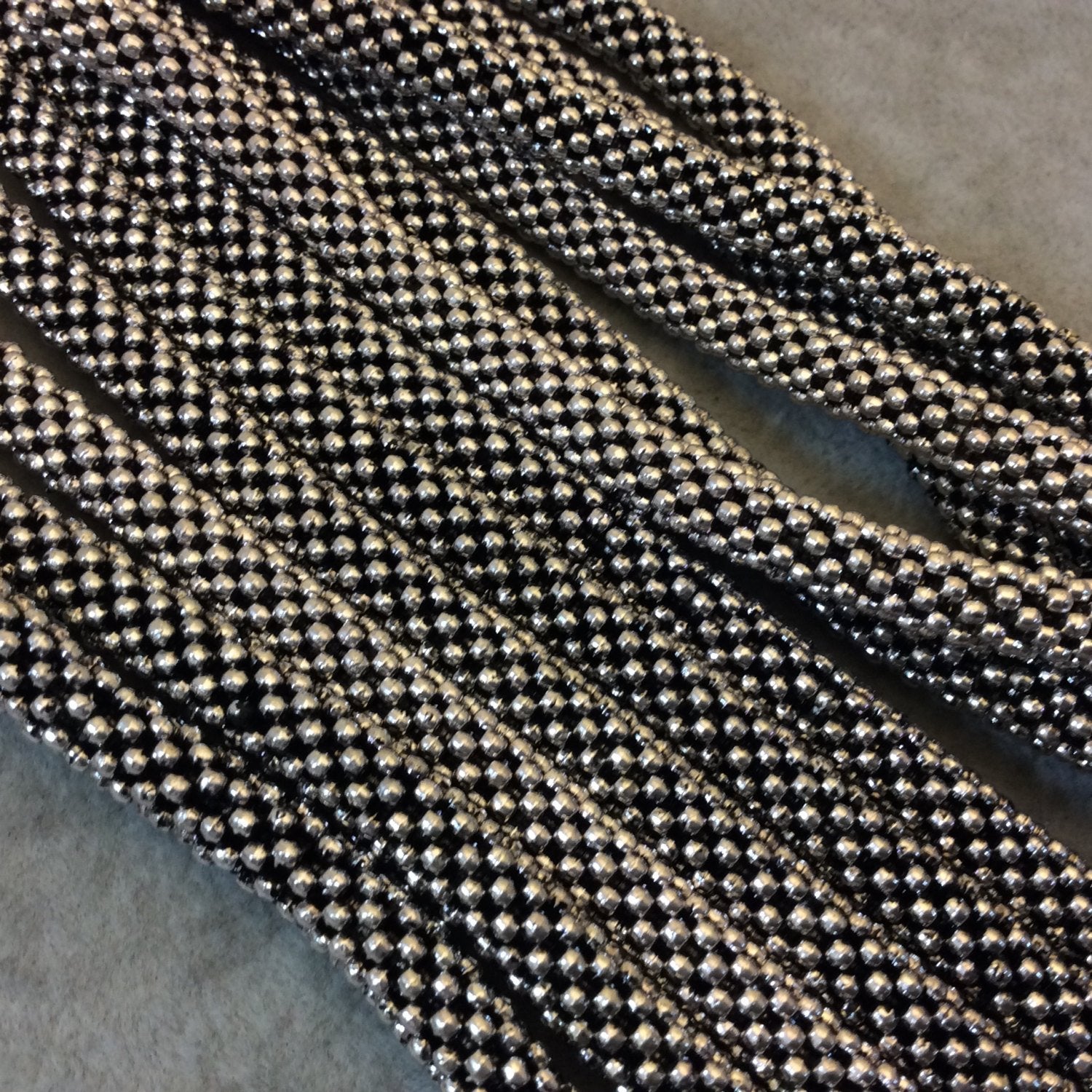 8mm Silver Finish Flat Floral/Flower Shaped Plated Base Metal Spacer Beads - 12.25" Strand (Approximately 144 Beads) - Sold by the Strand