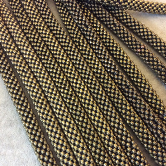 8mm Brass Finish Flat Floral/Flower Shaped Plated Base Metal Spacer Beads - 12.25" Strand (Approximately 144 Beads) - Sold by the Strand