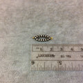 Gold Finish Oval Shaped CZ Cubic Zirconia Inlaid Plated Copper Connector Component - Measuring 6mm x 16mm  - Sold Individually