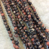 6mm Smooth Round/Ball Shaped Red Snowflake Obsidian Beads - 16" Strand (Approximately 72 Beads) - Natural Semi-Precious Gemstone
