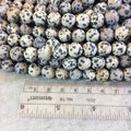 10mm Matte Round Dalmatian Jasper Beads - 15" Strand (Approximately 36 Beads) - Natural Semi-Precious Gemstone Beads - Sold By The Strand