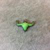1&quot; Gunmetal Plate Lime Green Acrylic Steer Skull Pendant - Measuring 26mm x 18mm Approx. - Available in Other Colors, See Related Items Link