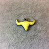 1" Gunmetal Plated Yellow Acrylic Steer Skull Pendant - Measuring 26mm x 18mm Approx. - Available in Other Colors, See Related Items Link