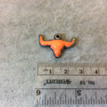 1" Gunmetal Plated Orange Acrylic Steer Skull Pendant - Measuring 26mm x 18mm Approx. - Available in Other Colors, See Related Items Link