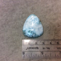Larimar Oblong Triangle Shaped Flat Back Cabochon - Measuring 30mm x 38mm, 6mm Dome Height - Natural High Quality Gemstone