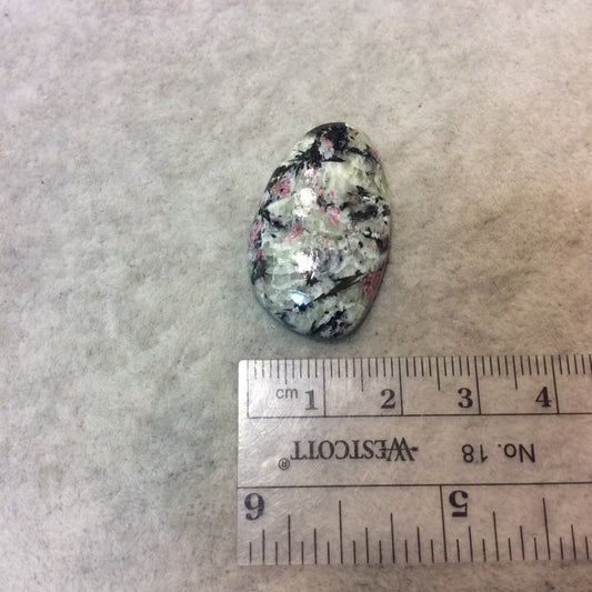 Ruby in Fuchsite Freeform Egg Shaped Flat Back Cabochon - Measuring 19mm x 32mm, 5mm Dome Height - Natural High Quality Gemstone