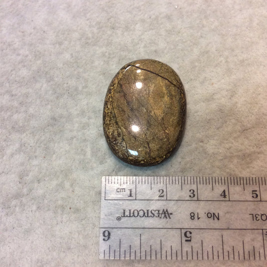 Bronzite Oblong Oval Shaped Flat Back Cabochon "2" - Measuring 29mm x 39mm, 6mm Dome Height - Natural High Quality Gemstone
