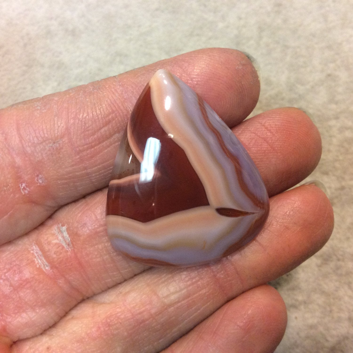 Natural Mookaite Pear/Teardrop Shaped Flat Back Cabochon - Measuring 29mm x 34mm, 6mm Dome Height - Natural High Quality Gemstone