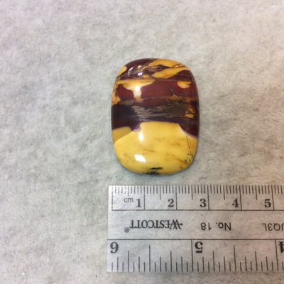 Natural Mookaite Rectangle Cushion Shaped Flat Back Cabochon - Measuring 29mm x 40mm, 5mm Dome Height - Natural High Quality Gemstone