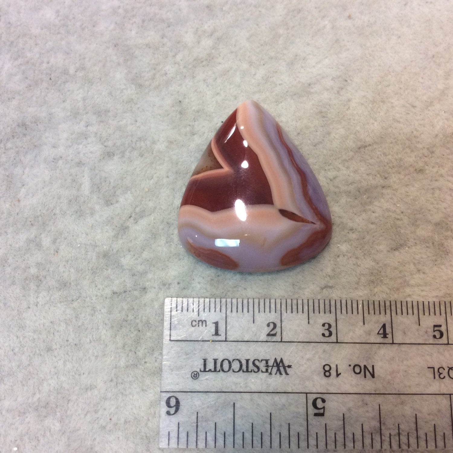 Natural Mookaite Pear/Teardrop Shaped Flat Back Cabochon - Measuring 29mm x 34mm, 6mm Dome Height - Natural High Quality Gemstone