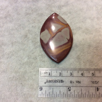 Noreena Jasper Oblong Marquis Shaped Flat Back Cabochon - Measuring 33mm x 54mm, 4mm Dome Height - Natural High Quality Gemstone