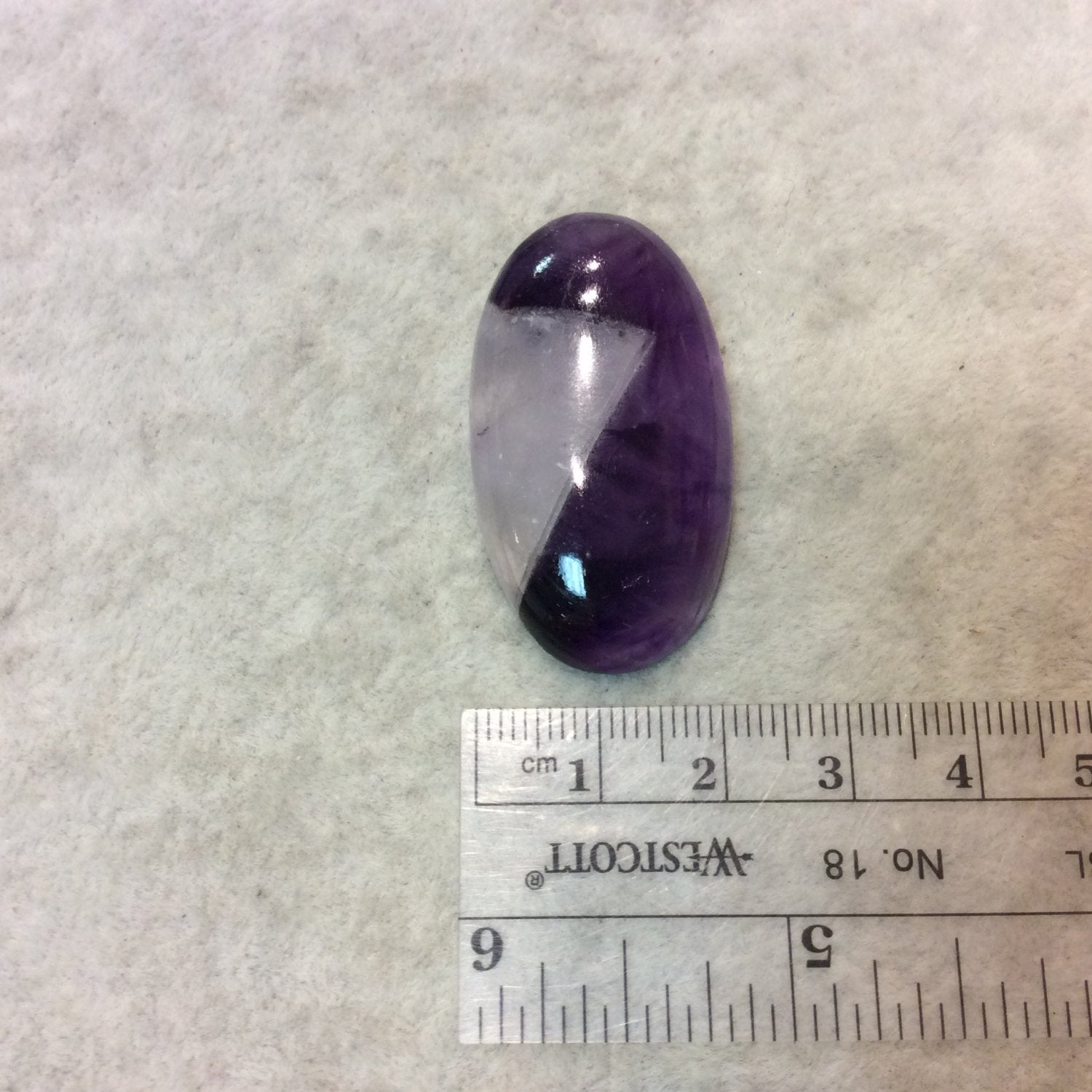 Lace Amethyst Oblong Oval Shaped Flat Back Cabochon "2" - Measuring 22m x 41mm, 7mm Dome Height - Natural High Quality Gemstone