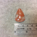 Strawberry Quartz Pear/Teardrop Shaped Flat Back Cabochon - Measuring 24mm x 36mm, 6mm Dome Height - Natural High Quality Gemstone