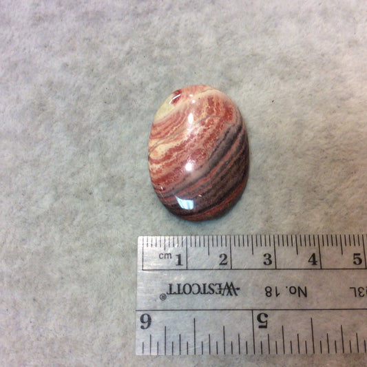 Snakeskin Jasper Oblong Oval Shaped Flat Back Cabochon - Measuring 24mm x 34mm, 4mm Dome Height - Natural High Quality Gemstone