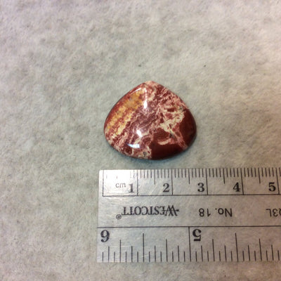 Snakeskin Jasper Pear/Teardrop Shaped Flat Back Cabochon - Measuring 28mm x 25mm, 5mm Dome Height - Natural High Quality Gemstone
