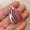 Premium Rhodochrosite Curved Teardrop Shaped Flat Back Cabochon - Measuring 30mm x 42mm, 4mm Dome Height - Natural High Quality Gemstone