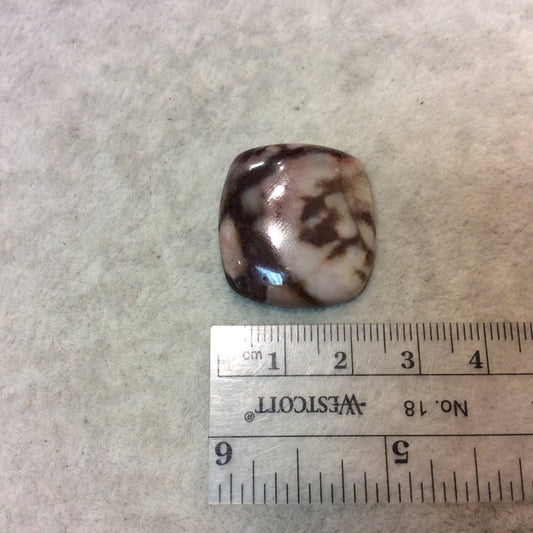 Crazy Lace Jasper Square Cushion Shaped Flat Back Cabochon - Measuring 25mm x 27mm, 6mm Dome Height - Natural High Quality Gemstone