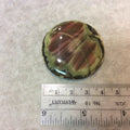 Imperial Jasper Round/Coin Shaped Flat Back Cabochon - Measuring 44mm x 44mm, 5mm Dome Height - Natural High Quality Gemstone
