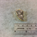 OOAK Gold Electroplated Natural Tan Dolomite Cluster (Star Druzy) Tusk/Claw Shaped Focal Pendant - Measuring 19mm x 28mm Approximately