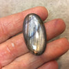 Purple Labradorite Oblong Oval Shaped Flat Back Cabochon - Measuring 20mm x 38mm, 7mm Dome Height - Natural High Quality Gemstone