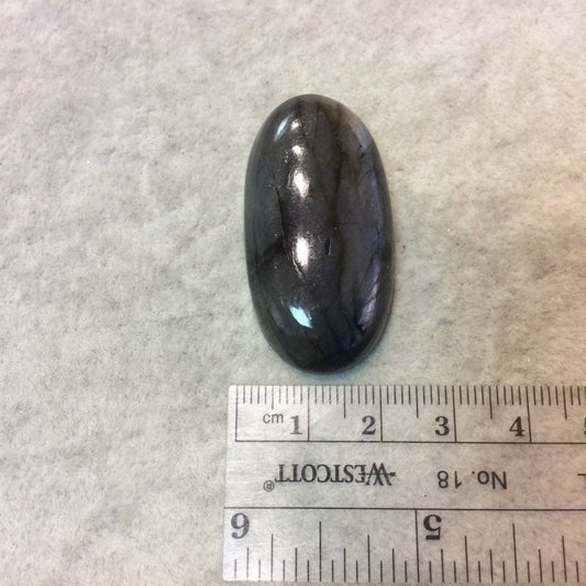 Purple Labradorite Oblong Oval Shaped Flat Back Cabochon - Measuring 22mm x 43mm, 8mm Dome Height - Natural High Quality Gemstone