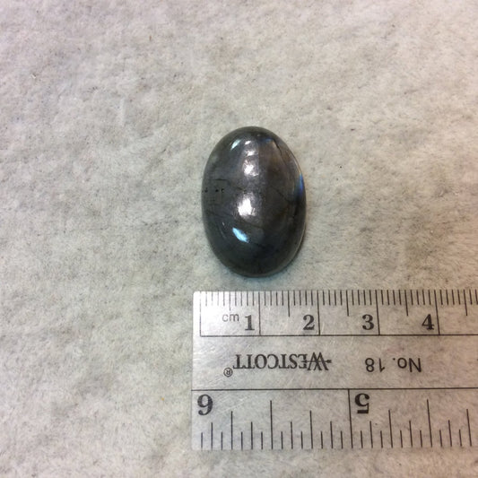 Purple Labradorite Oblong Oval Shaped Flat Back Cabochon - Measuring 18.5mm x 28mm, 8mm Dome Height - Natural High Quality Gemstone