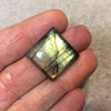 Purple Labradorite Rectangle Shaped Flat Back Cabochon - Measuring 20mm x 21mm, 7mm Dome Height - Natural High Quality Gemstone