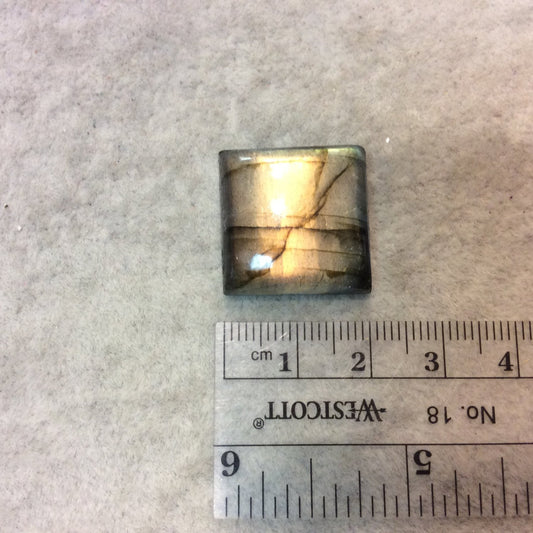 Purple Labradorite Rectangle Shaped Flat Back Cabochon - Measuring 20mm x 21mm, 7mm Dome Height - Natural High Quality Gemstone