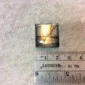 Purple Labradorite Rectangle Shaped Flat Back Cabochon - Measuring 20mm x 21mm, 7mm Dome Height - Natural High Quality Gemstone