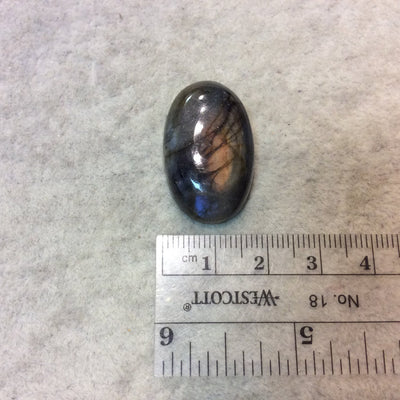 Purple Labradorite Oblong Oval Shaped Flat Back Cabochon - Measuring 18mm x 29mm, 8mm Dome Height - Natural High Quality Gemstone
