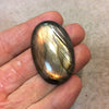 Purple Labradorite Oblong Oval Shaped Flat Back Cabochon - Measuring 28mm x 43mm, 9mm Dome Height - Natural High Quality Gemstone