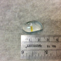 Lodolite (Scenic Quartz) Tilde/Marquis Shaped Flat Back Cabochon - Measuring 12mm x 24mm, 8mm Dome Height - Natural High Quality Gemstone