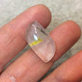 Lodolite (Scenic Quartz) Tilde/Marquis Shaped Flat Back Cabochon - Measuring 12mm x 24mm, 8mm Dome Height - Natural High Quality Gemstone