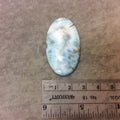 Larimar Oblong Oval Shaped Flat Back Cabochon - Measuring 27mm x 47mm, 3mm Dome Height - Natural High Quality Gemstone